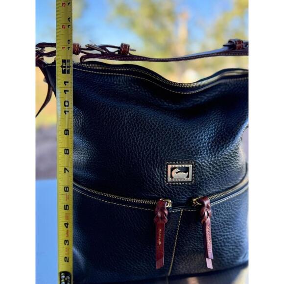 Dooney & Bourke Dillen Pocket Navy Pebbled Leather Hobo Bag - Picture 7 of 14